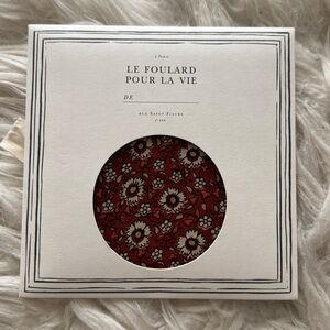 Sezane Gaston Scarf New Terracotta floral Women Cotton Foulard Square France